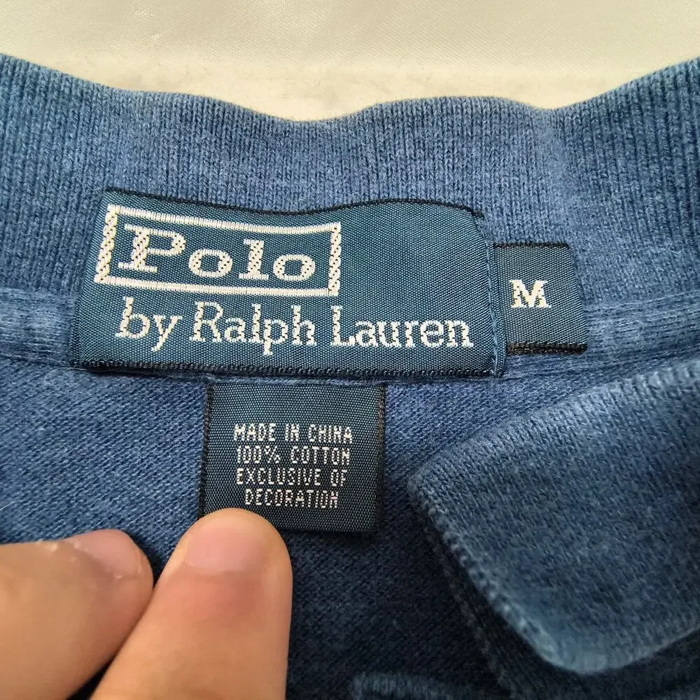 Polo by Ralph Lauren Collared Polo Shirt Mens Size Medium M Blue Orange